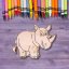 Magnet Nosorožec k domalování - Kreativní zábava pro děti