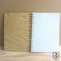 Dřevěný zápisník - Wicca symbol ochrany
