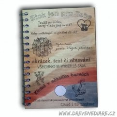 Dřevěný zápisník na přání 