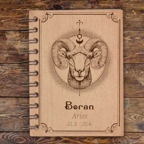 Dřevěný diář znamení zvěrokruhu - Beran