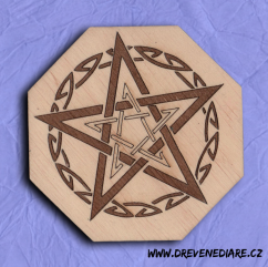 Dřevěný podtácek  Pentagram III